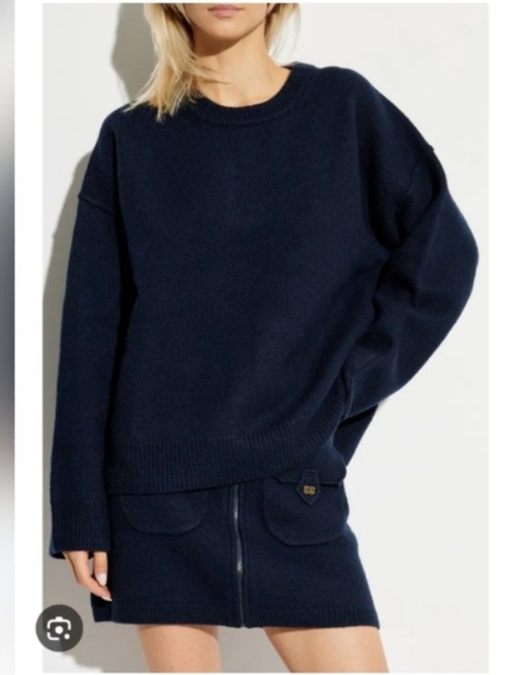 NWT GANNI Navy Knit Set, Sweater Size S, and Ganni Skirt Size XXS/XS